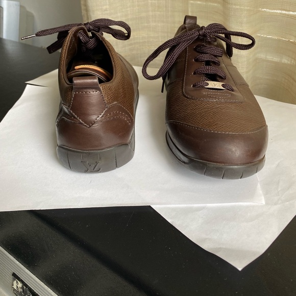 Louis Vuitton Brown Leather Men's Shoes LV sneakers - Picture 1 of 16